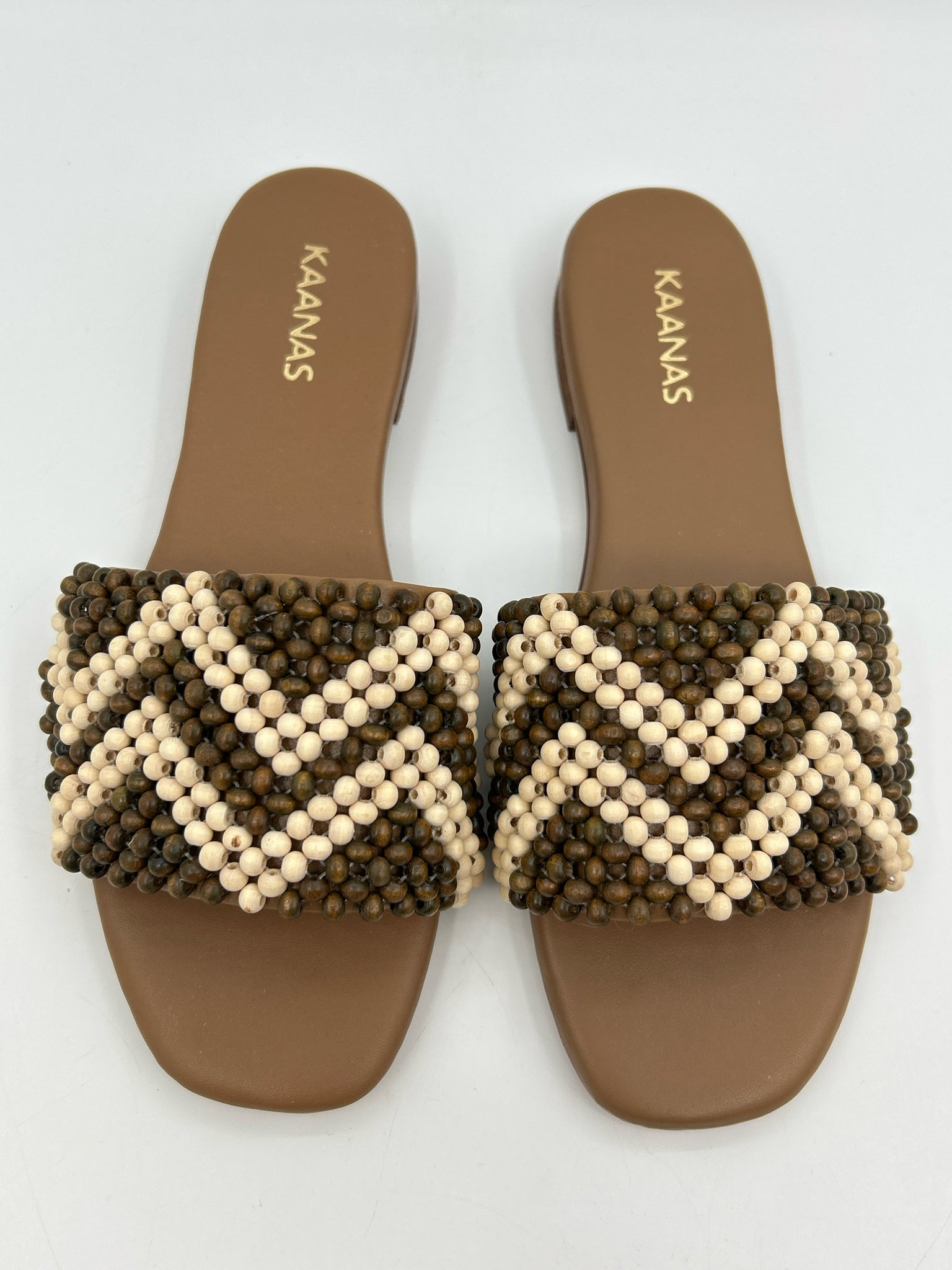 KAANAS Size 8 BROWN AND BEIGE Women Sandal