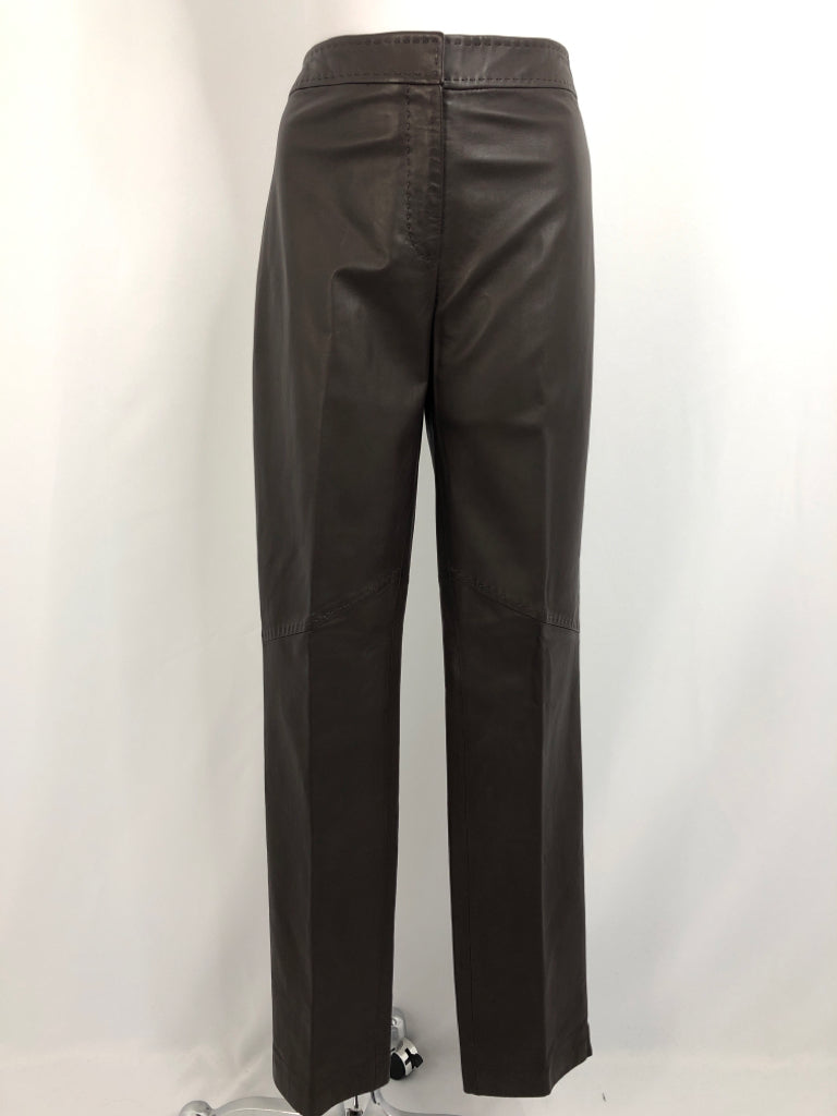 DANA BUCHMAN NWT Size 8 Dark Brown Leater Pants NWT