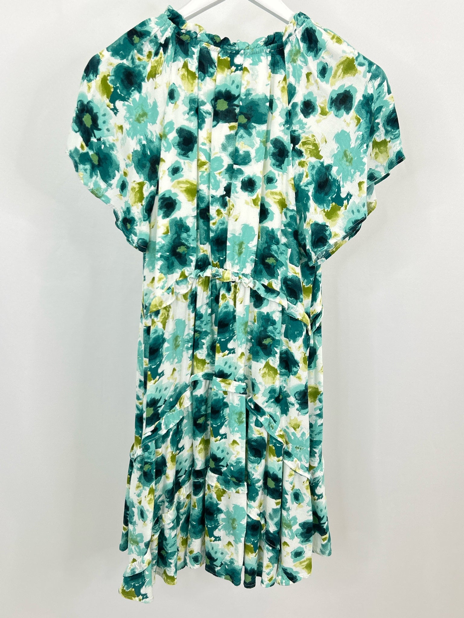 ANTHROPOLOGIE Size S WHITE AND GREEN Women Dress