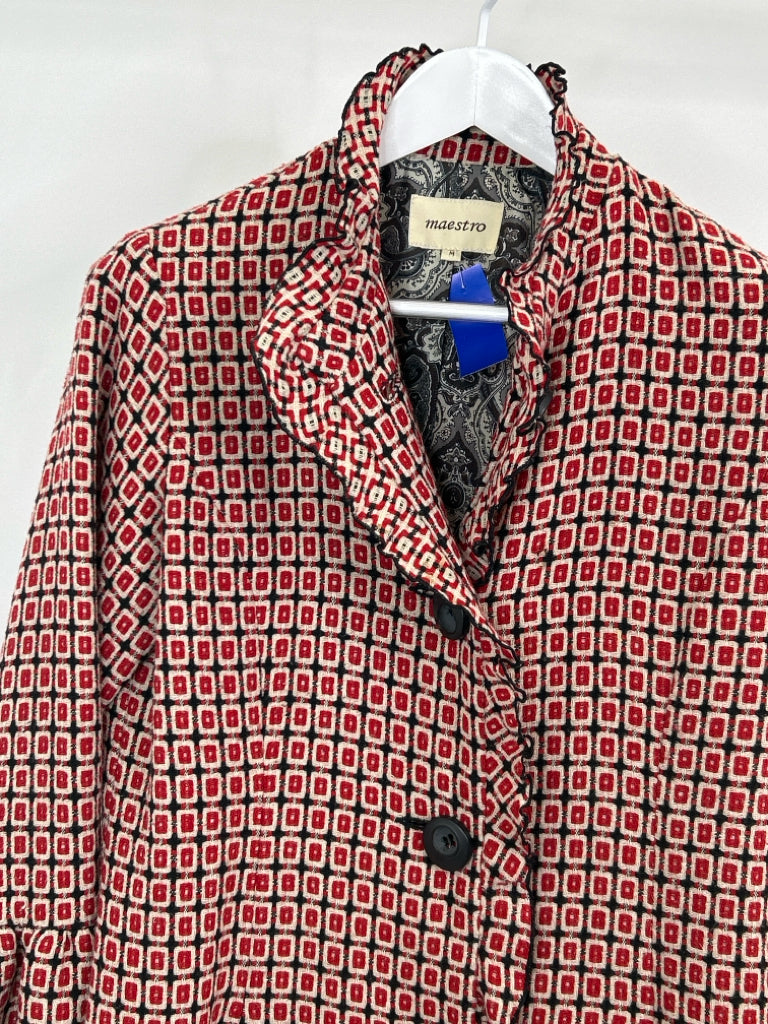 MAESTRO Women Size M Red and Black Coat