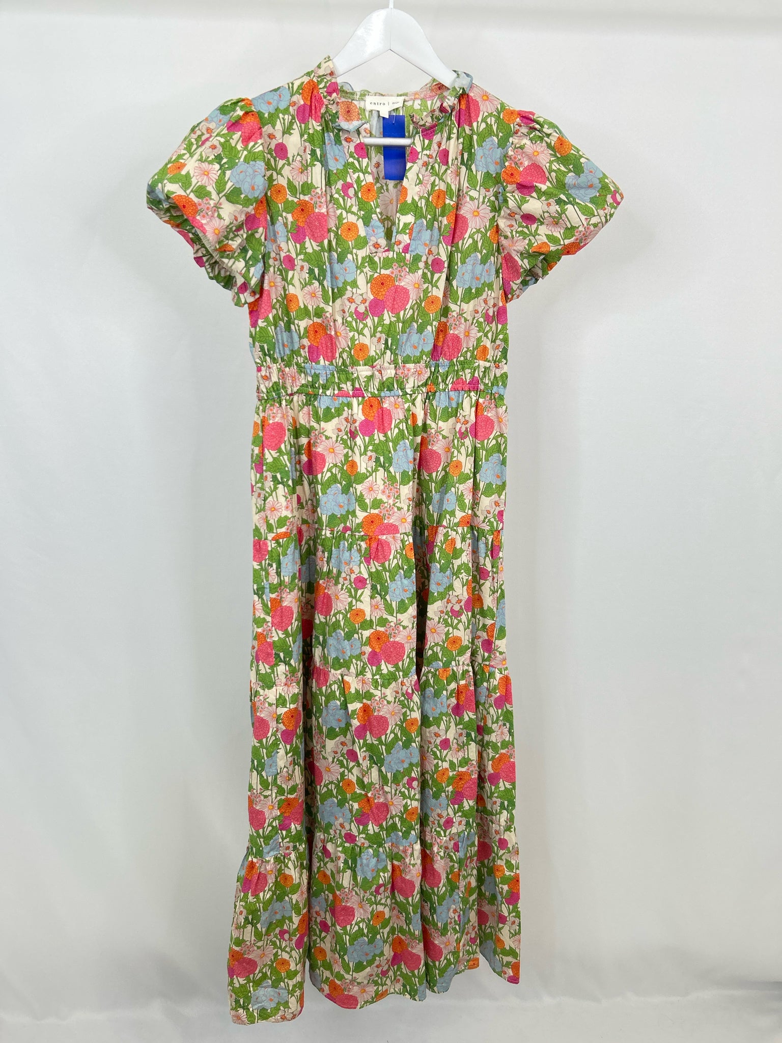 ENTRO Size L Pink and Blue Women Dress