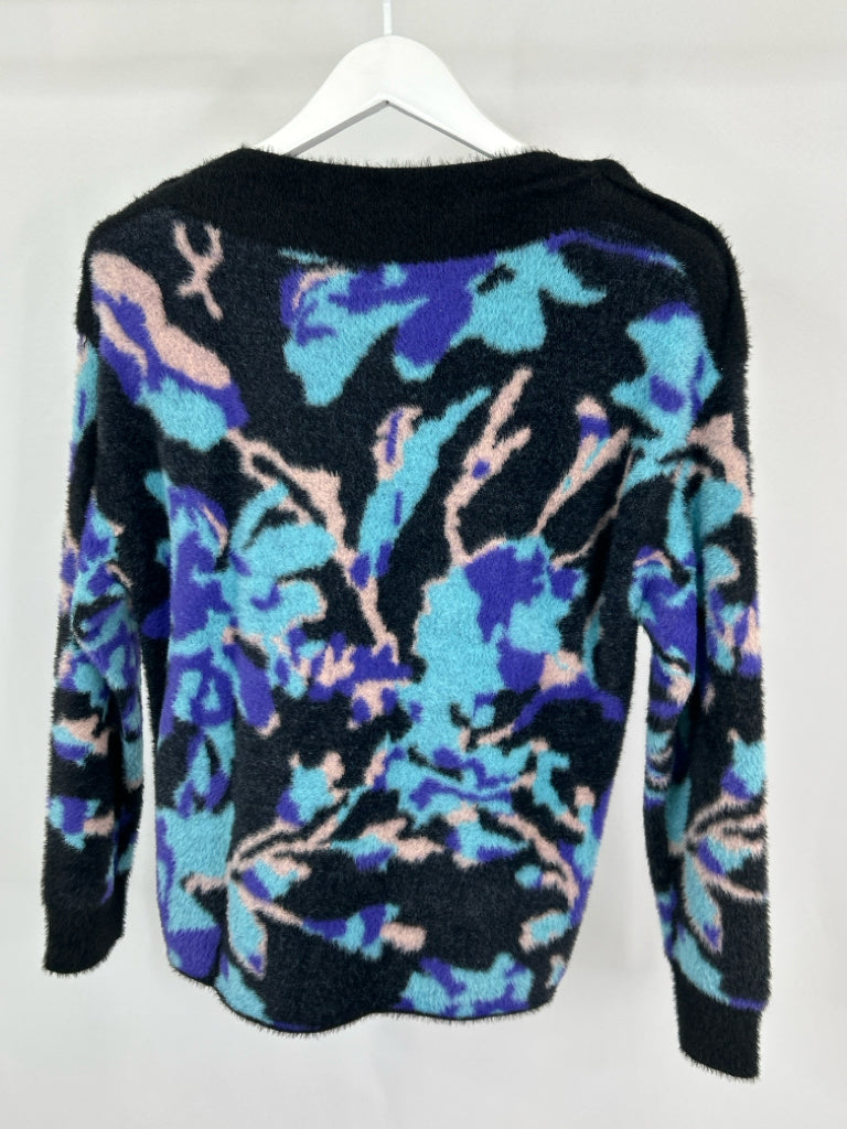 ETHYL Women Size M BLACK AND BLUE Sweater