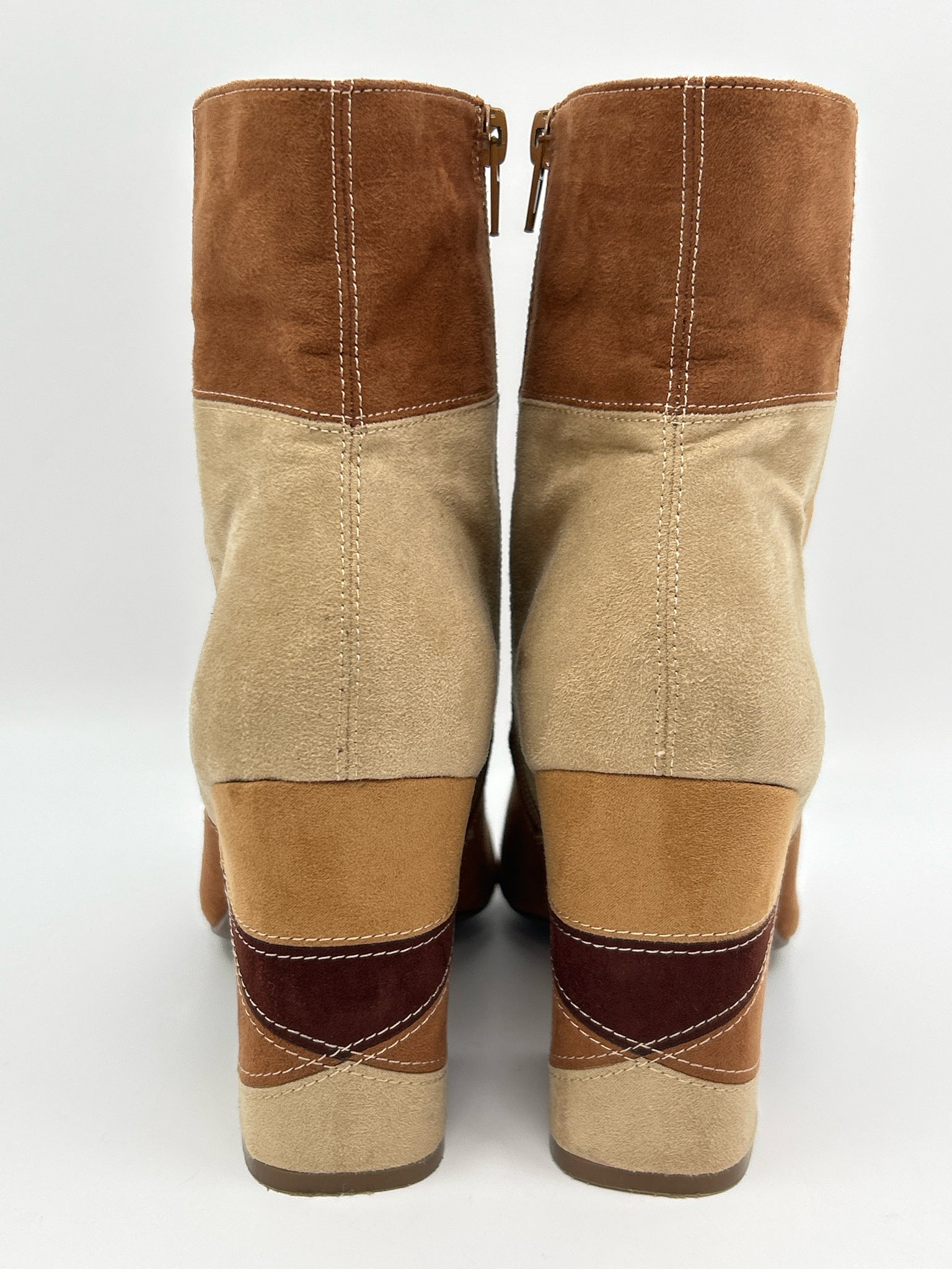 MADDEN GIRL Size 10M BROWN AND BEIGE Women Booties