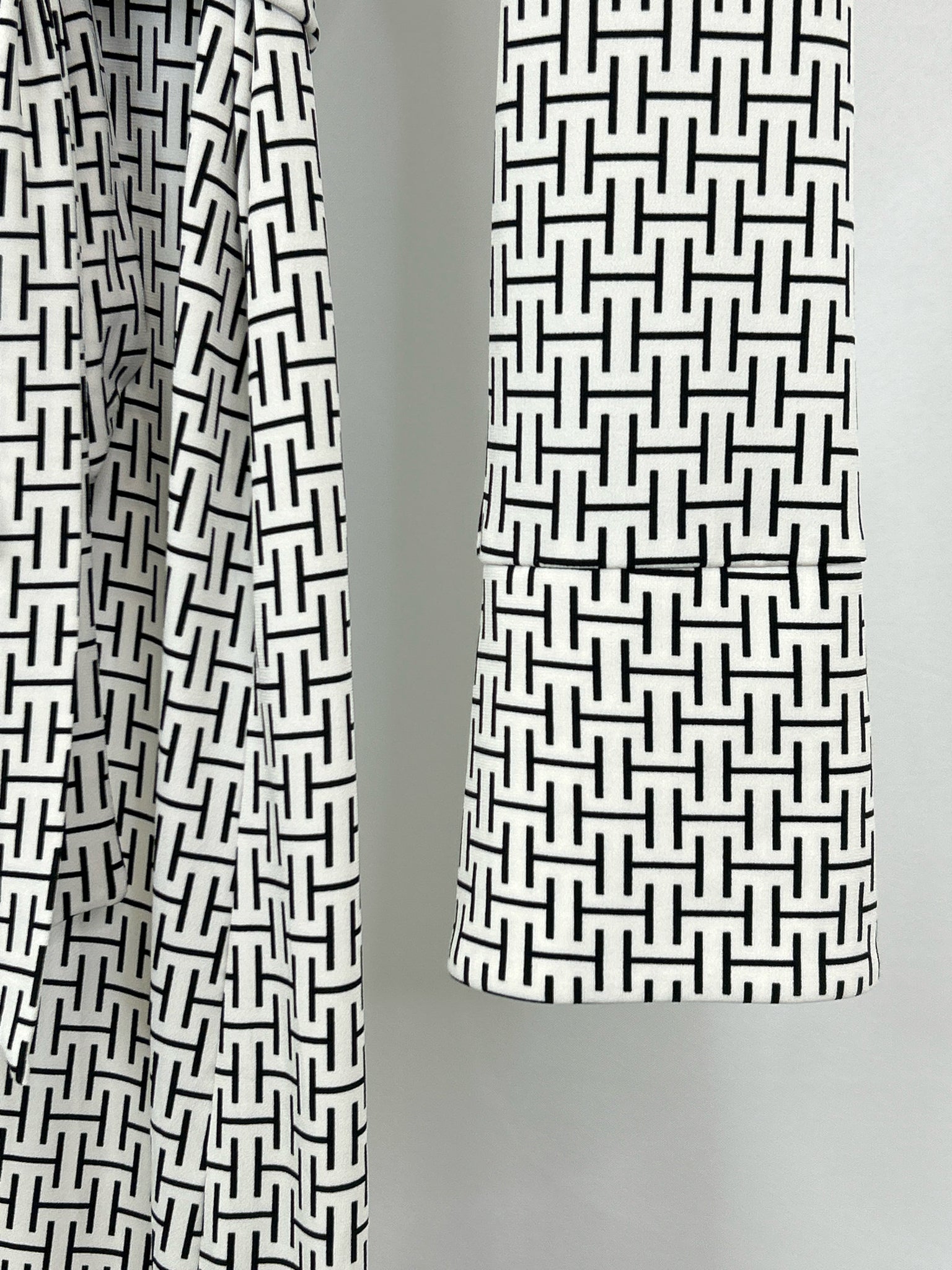 HALSTON Size L White & Black Women Dress