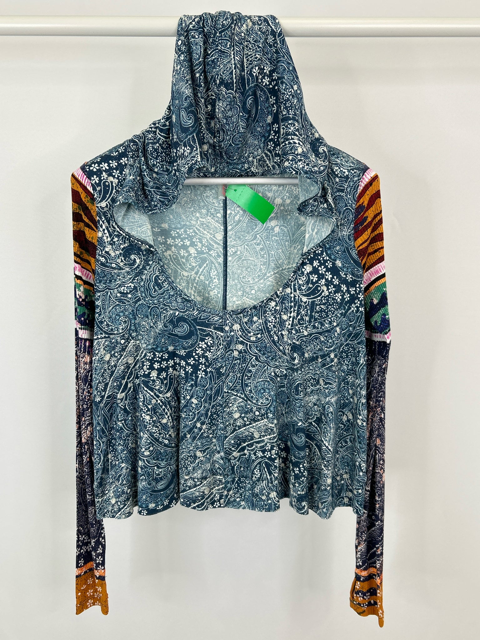 FREE PEOPLE Size M Blue Print Women Top