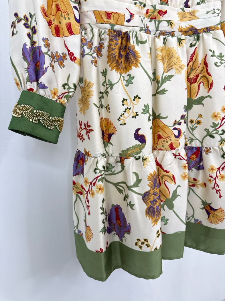 ANNE KLEIN Size S IVORY FLORAL Women Dress