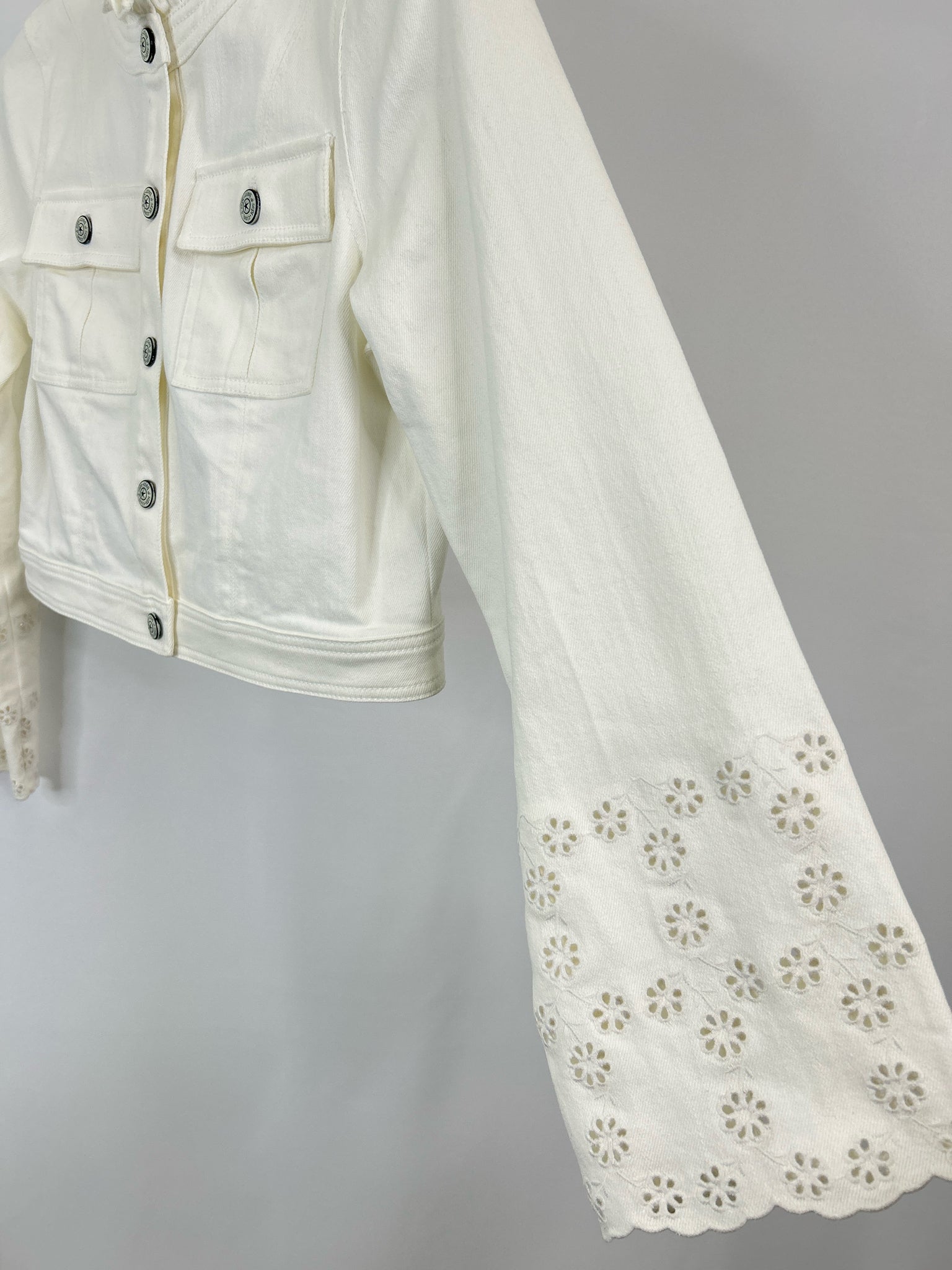 Cinq A Sept NWT Size M white denim Women Jacket