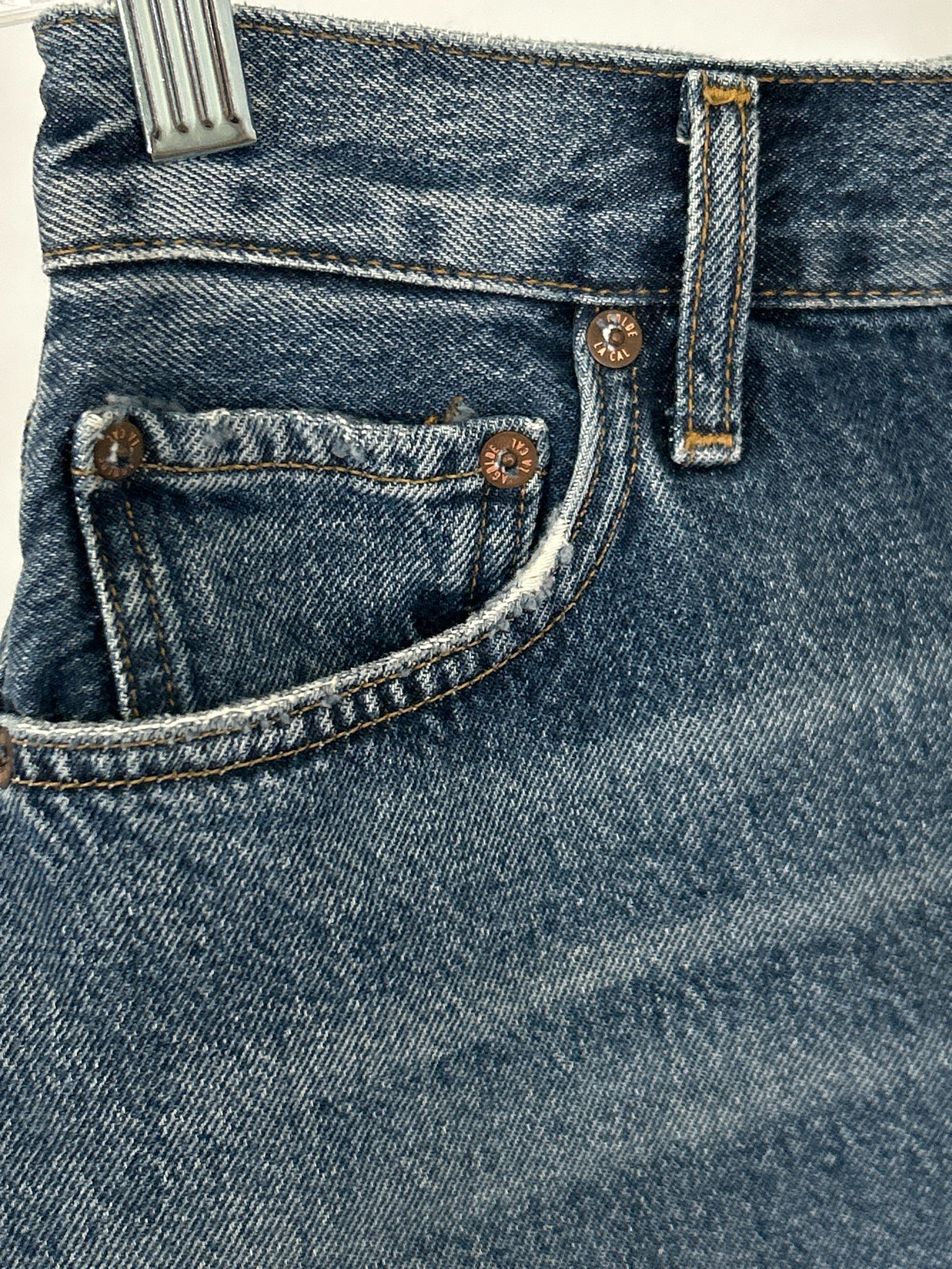 AGOLDE Size 25/0 BLUE DENIM Women Shorts