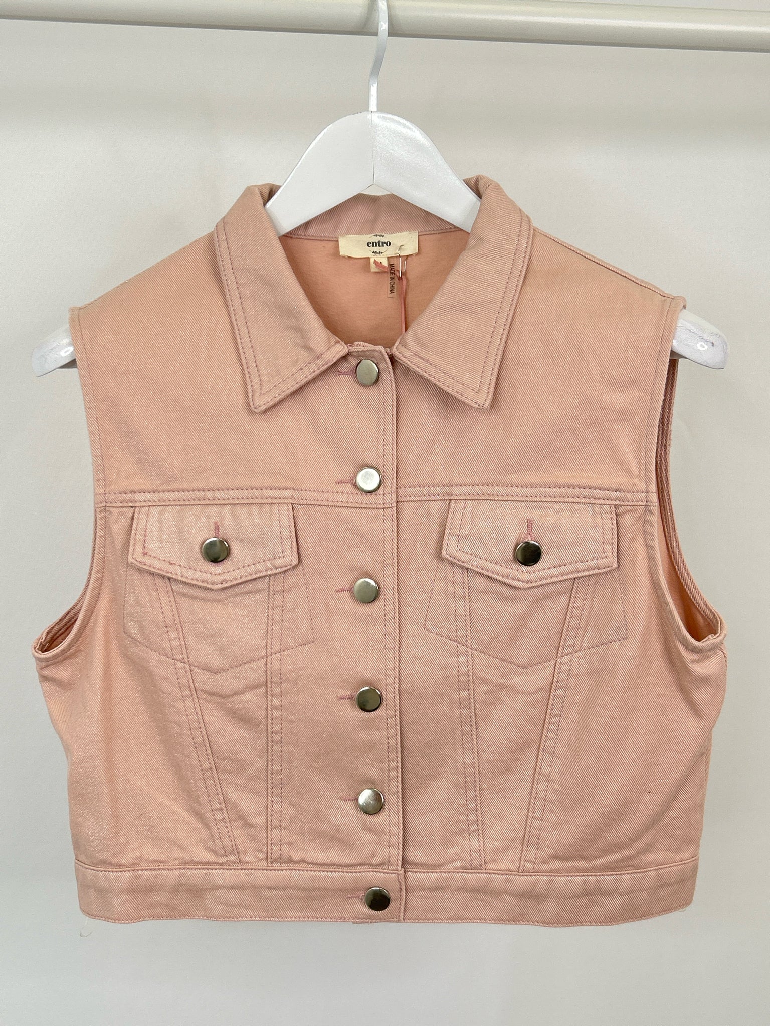 ENTRO Size M Pink Women Vest NWT