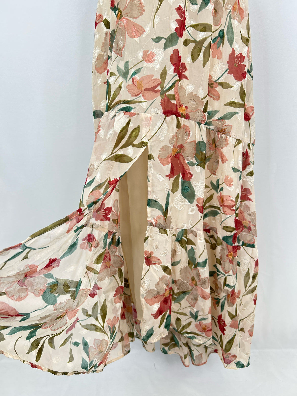 ASTR THE LABEL Size L Cream floral print Women Dress