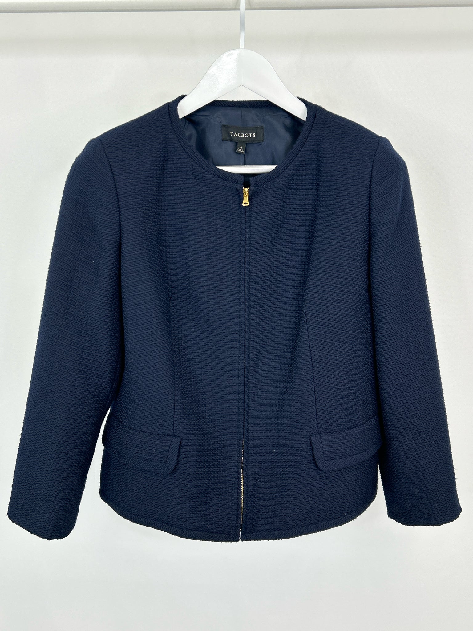 TALBOTS Size 6 Navy Women Jacket NWT
