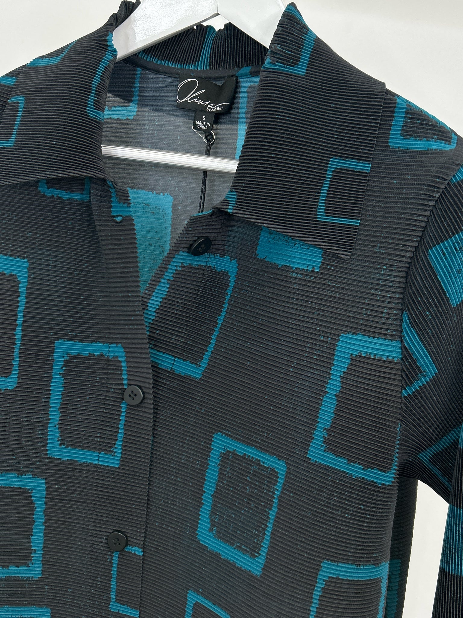 OLIVIA BY HABITAT CLOTHES Size S Black and Teal Women Jacket