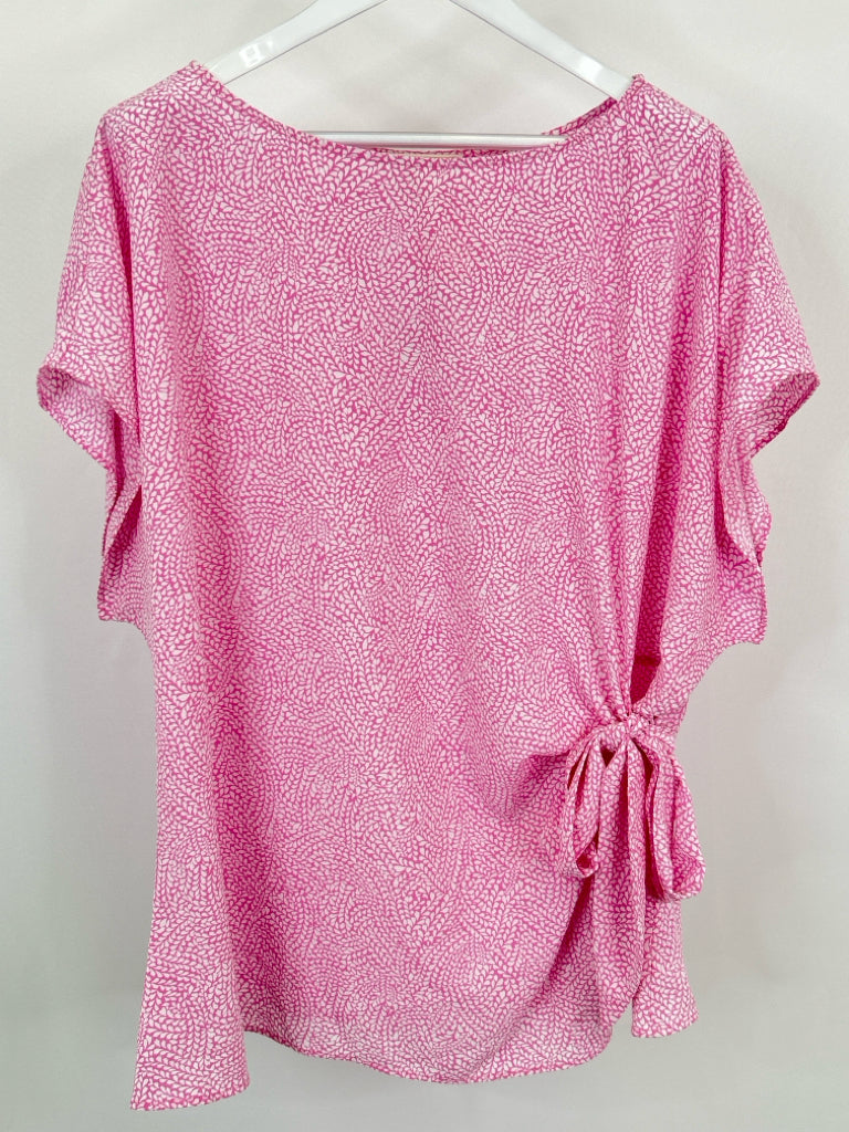 MICHAEL MICHAEL KORS Size 3X PINK AND WHITE Women's Top