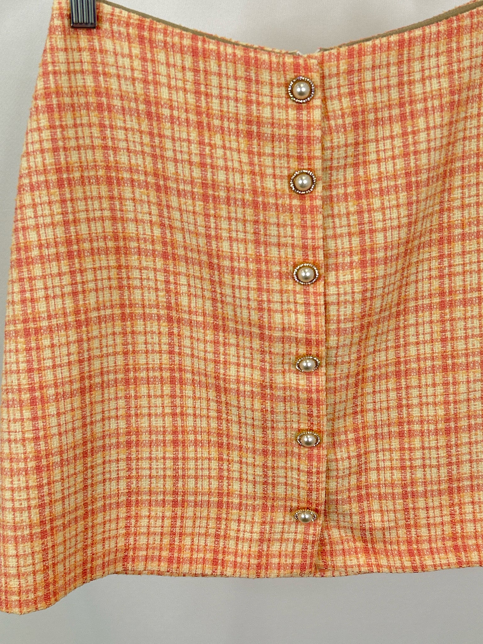 REFORMATION Size 4 Peach Print Women 2-Piece w/skirt