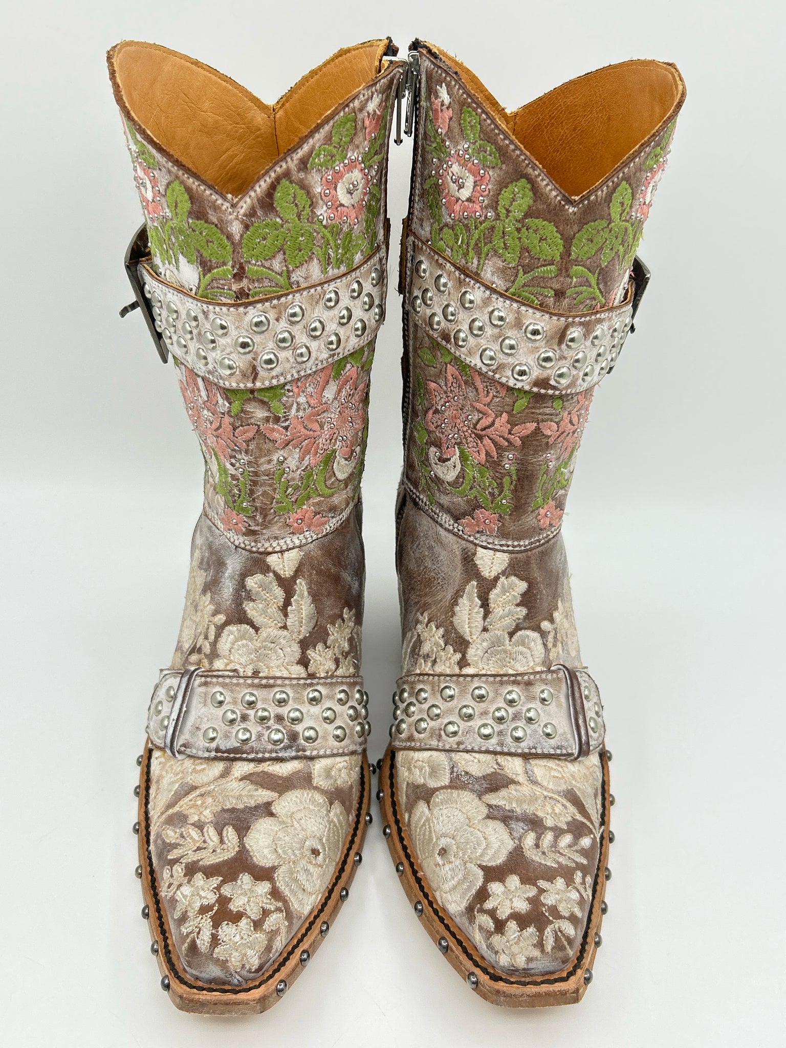 OLD GRINGO Size 7B BEIGE FLORAL Women Boots