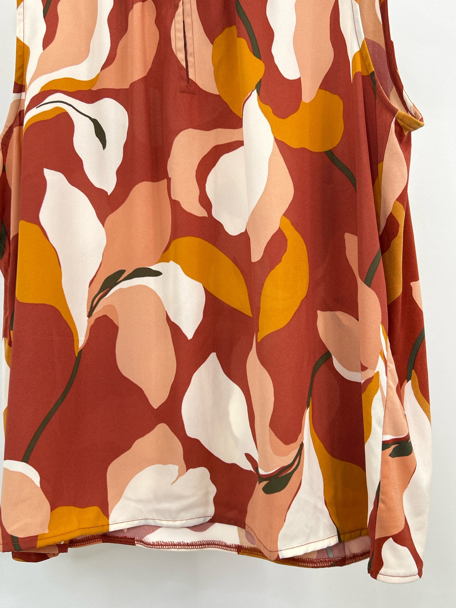 ANN TAYLOR FACTORY Size XL Rust Print Women Top