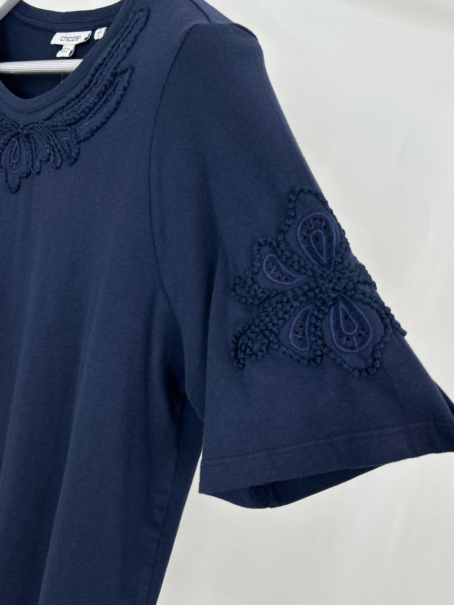 CHICO'S NWT Size 2 Navy Women T-shirt