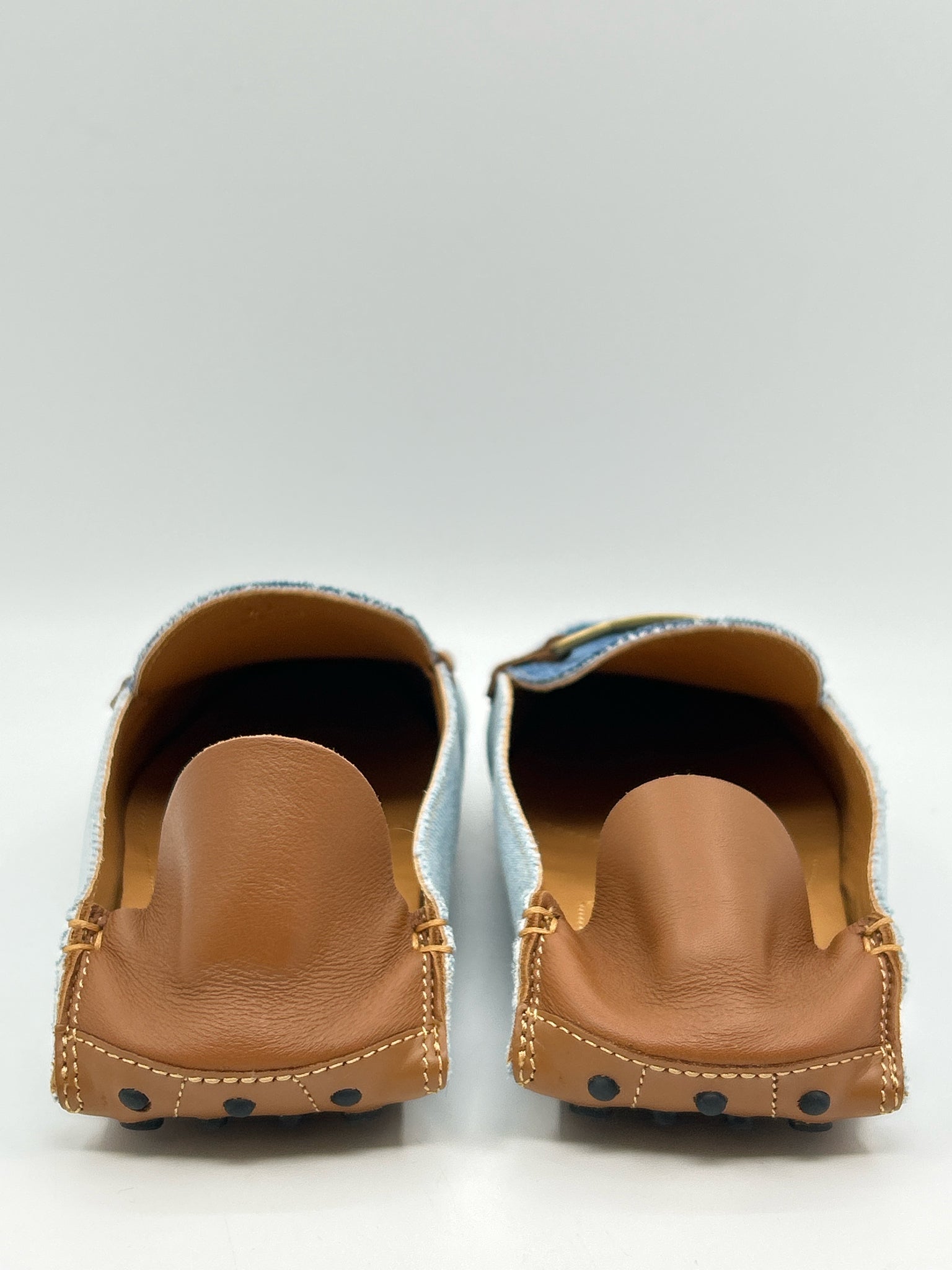 TOD'S Size 41/11 Beige and Blue Women Flats