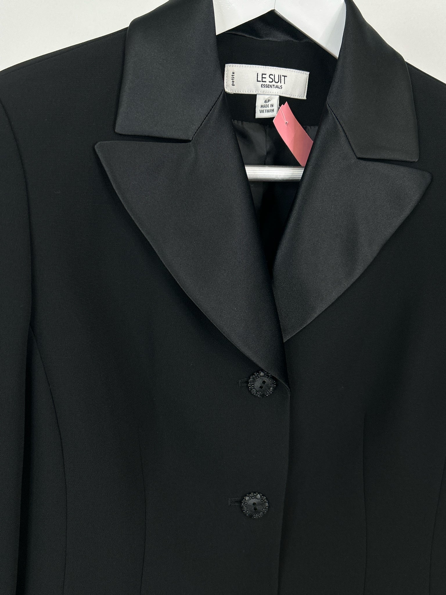 LE SUIT Size 6P Black Women 2-Piece w/pants