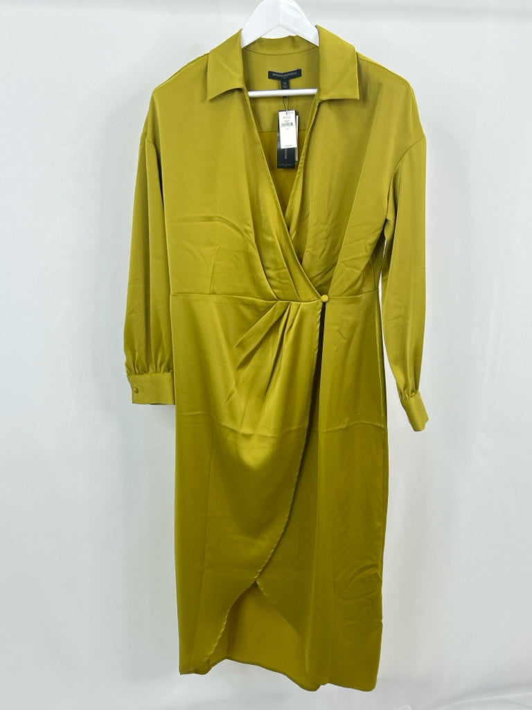 BANANA REPUBLIC Factory Size 12 Chartreuse Wrap Dress NWT