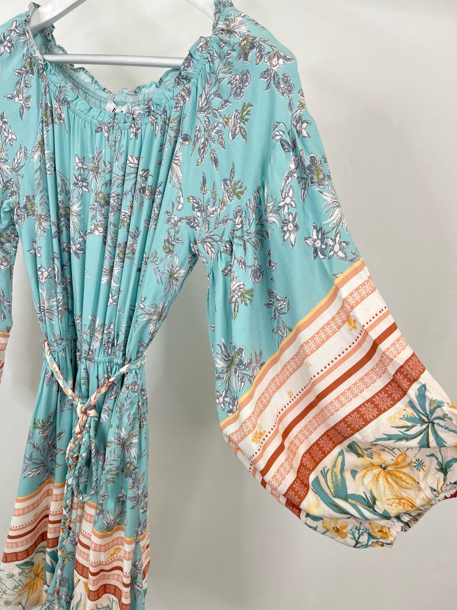 FATE NWT Size S Turquoise Print Women's Dress NWT