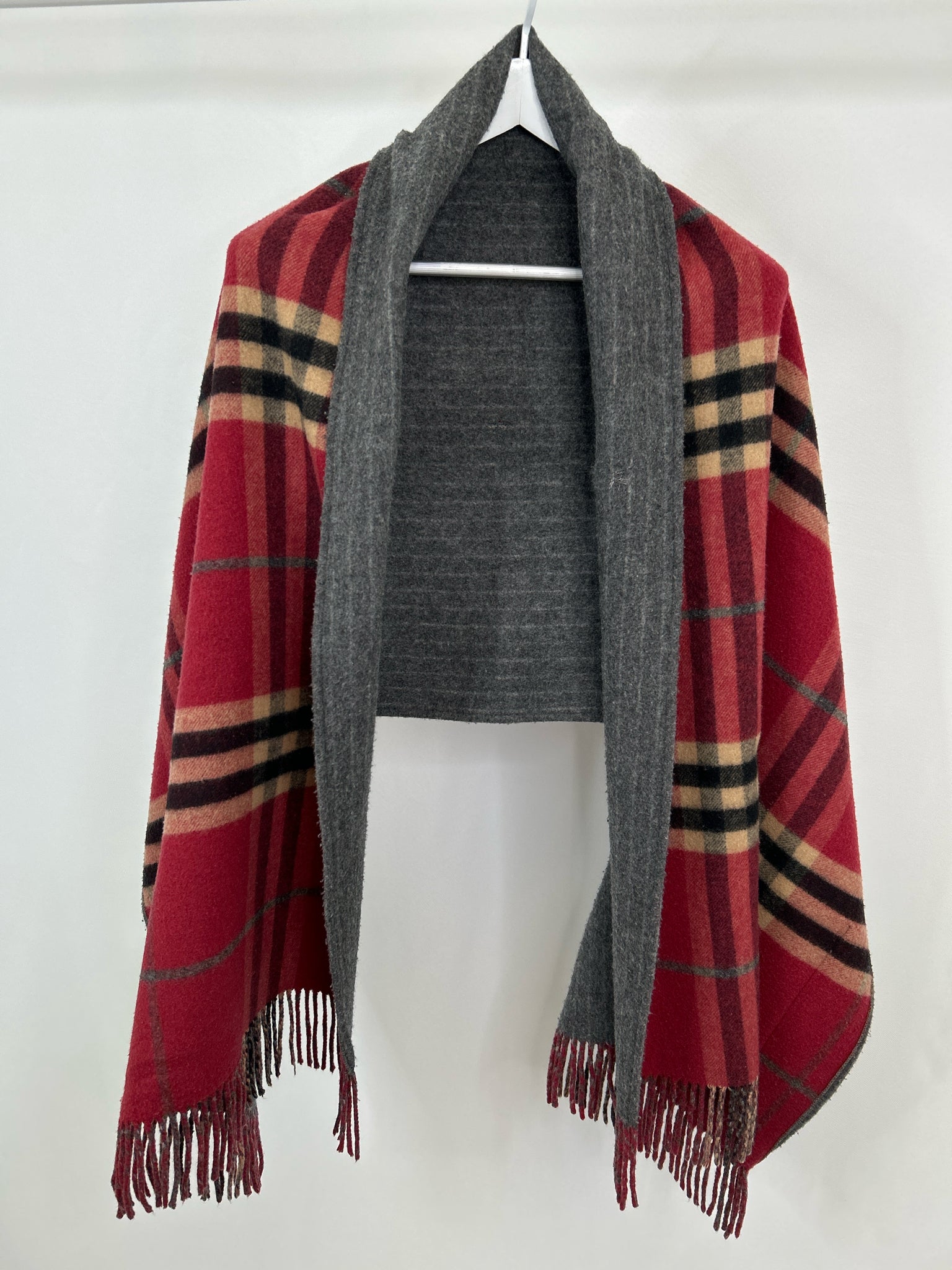 BURBERRY RED AND GRAY Women Scarf