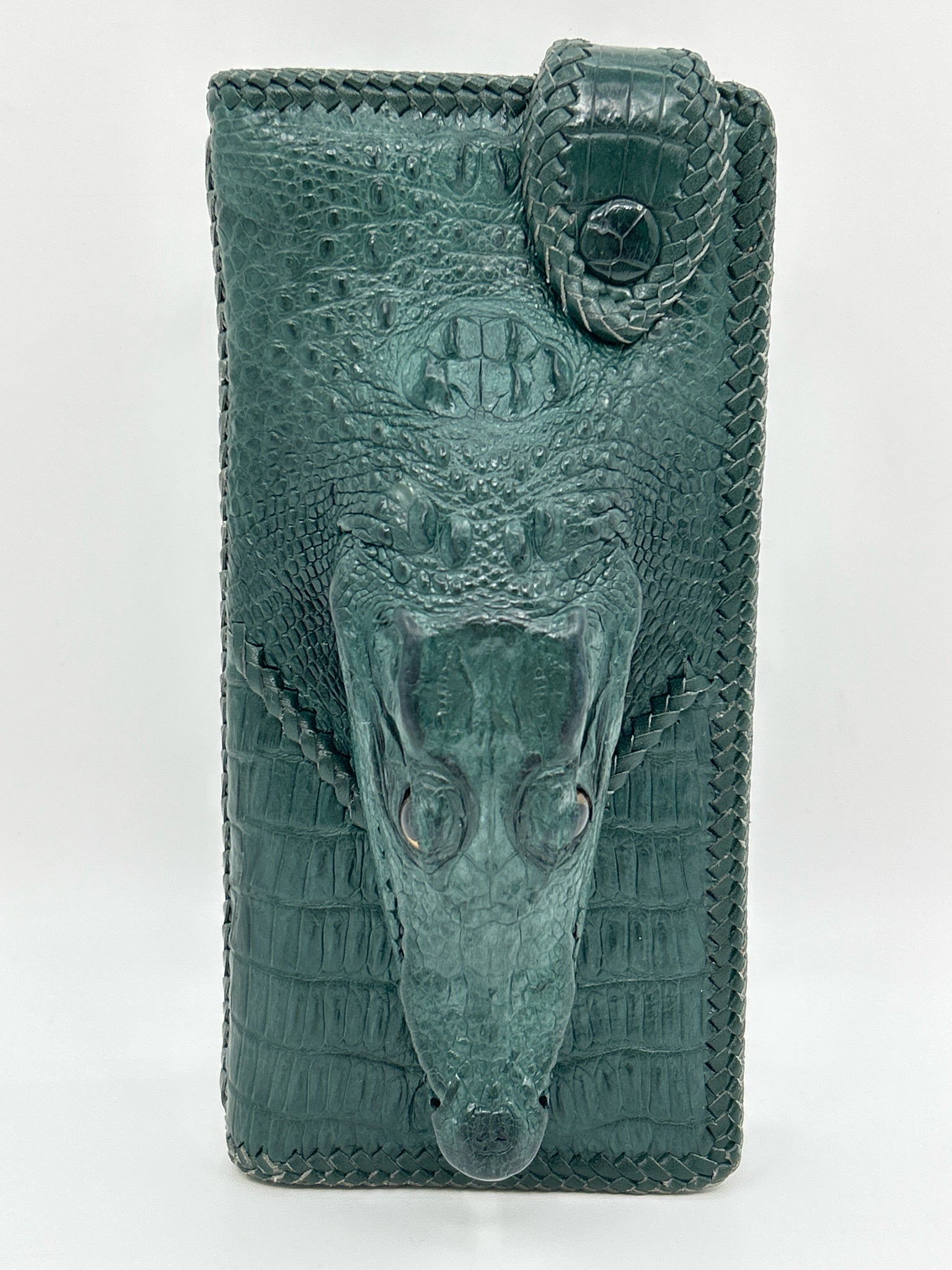 NO BRAND Green Genuine Alligator Women Wallet