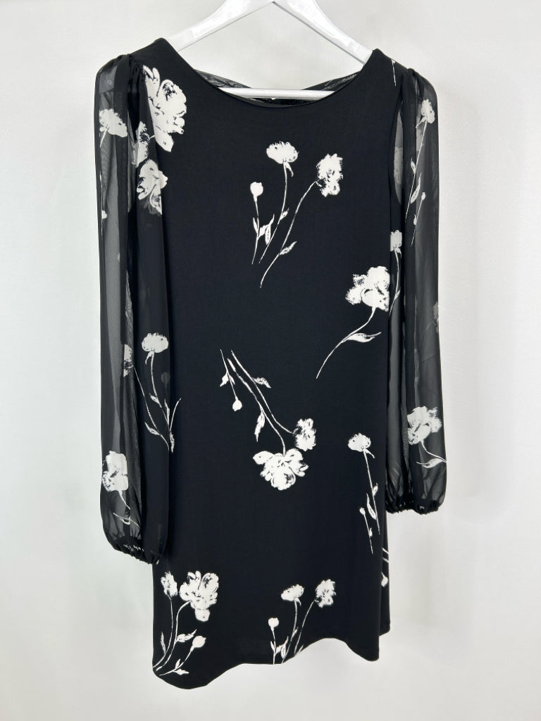 White House Black Market Size S Black Print Women's Dress NWT