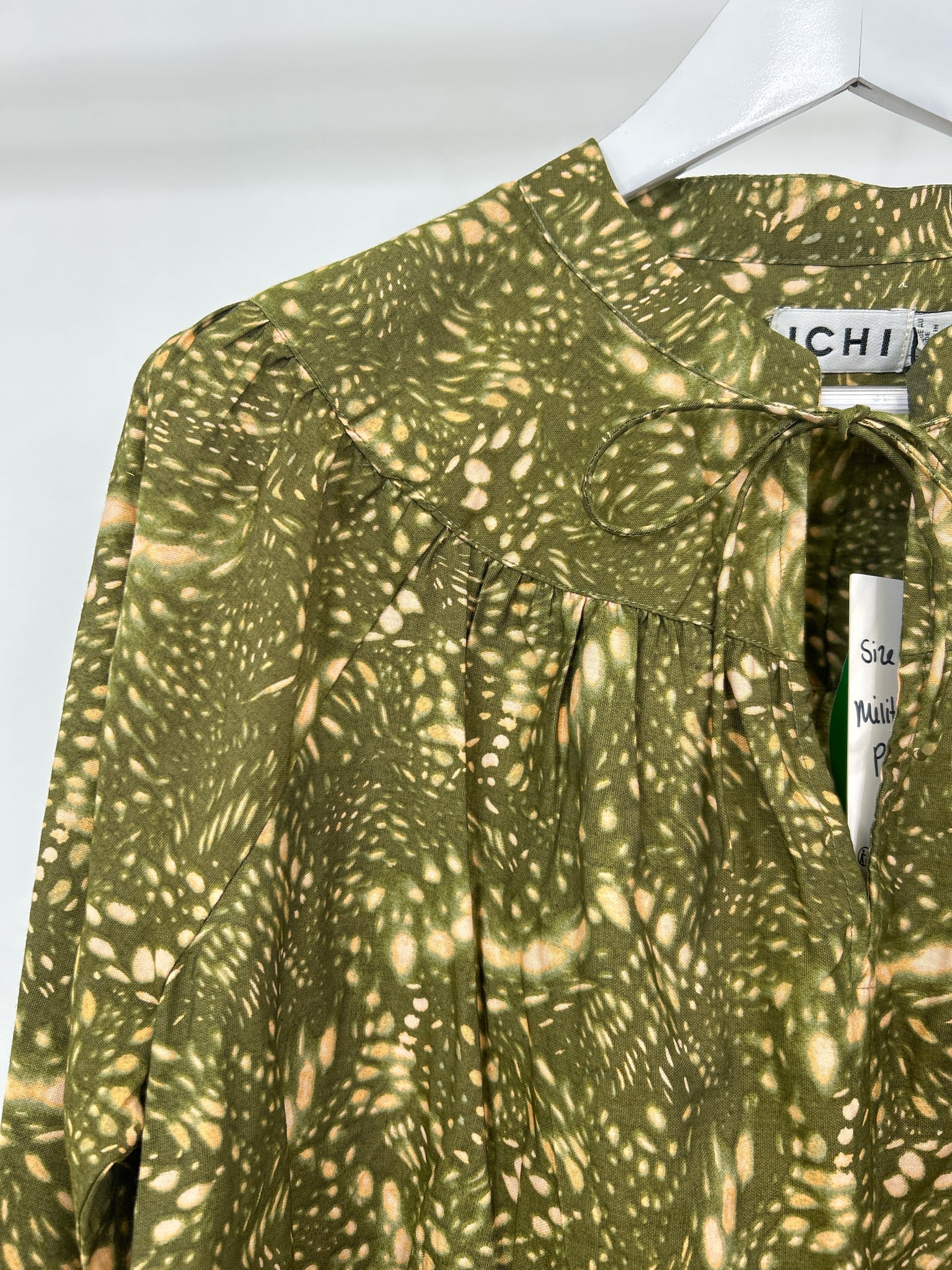 ICHI NWT Size 38 Green Print Women Top