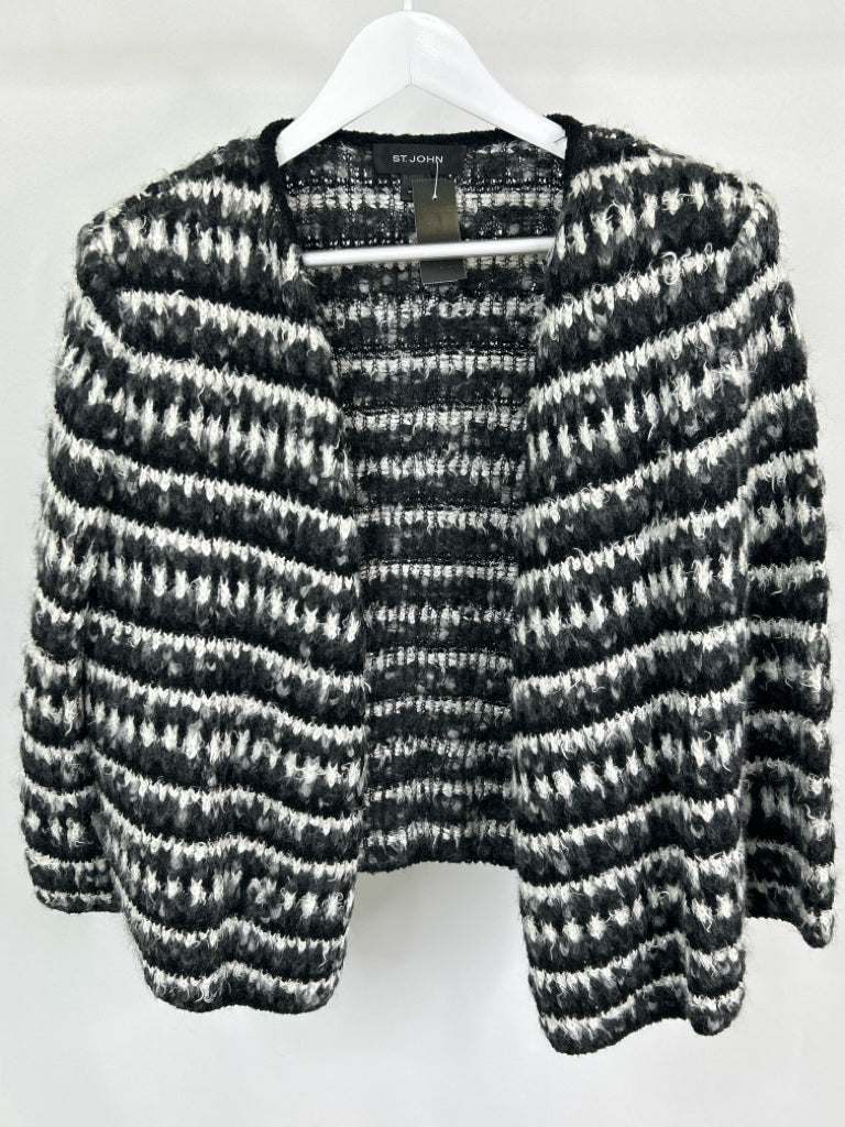 ST JOHN Women Size 14 Black and Grey Cardigan