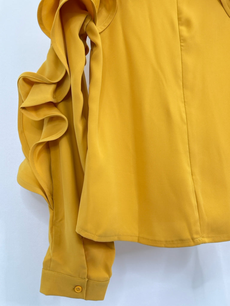 WHY DRESS Size L Yellow Women's Blouse