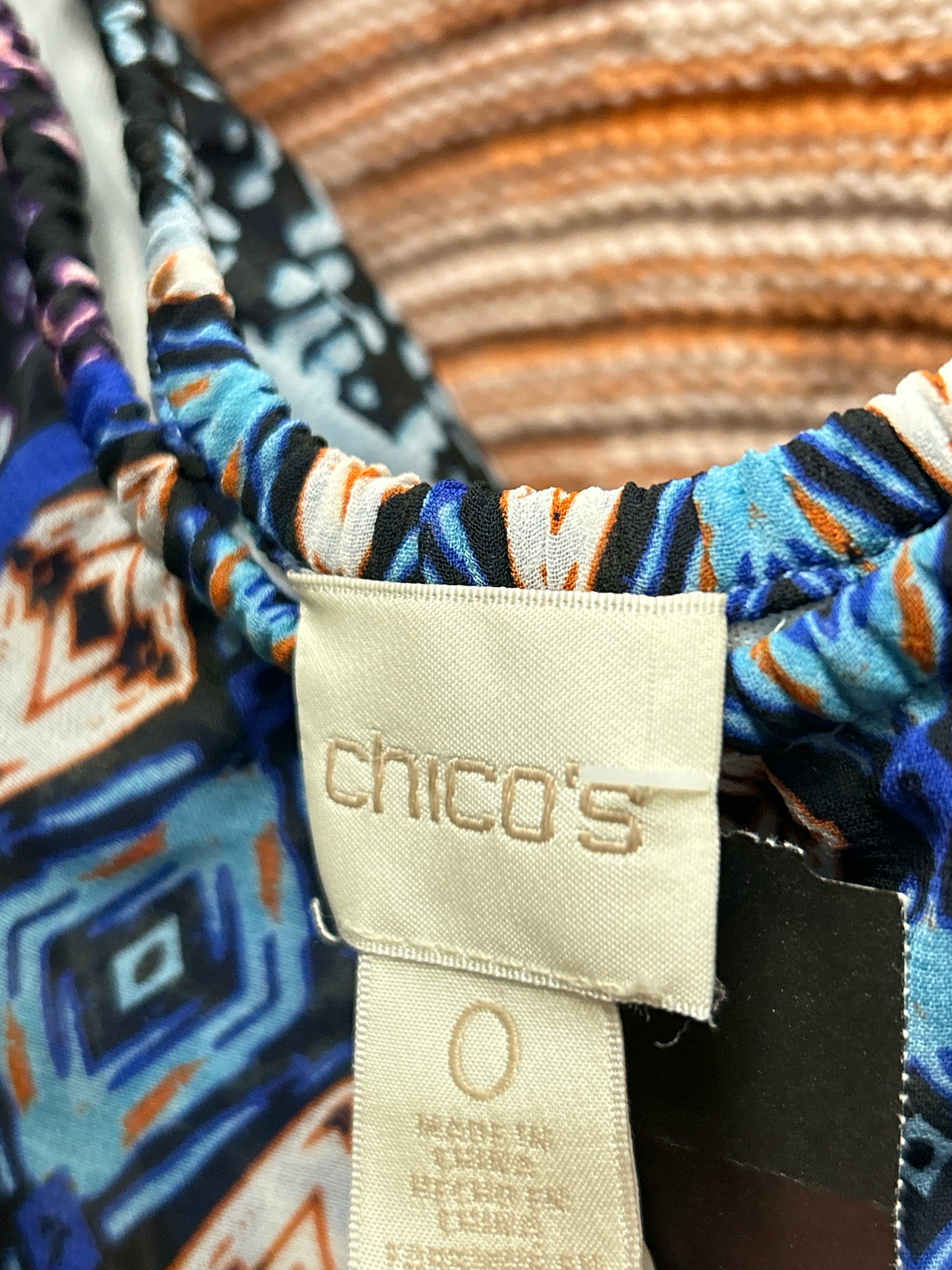 CHICO'S Size 4 blue and black Women Dress