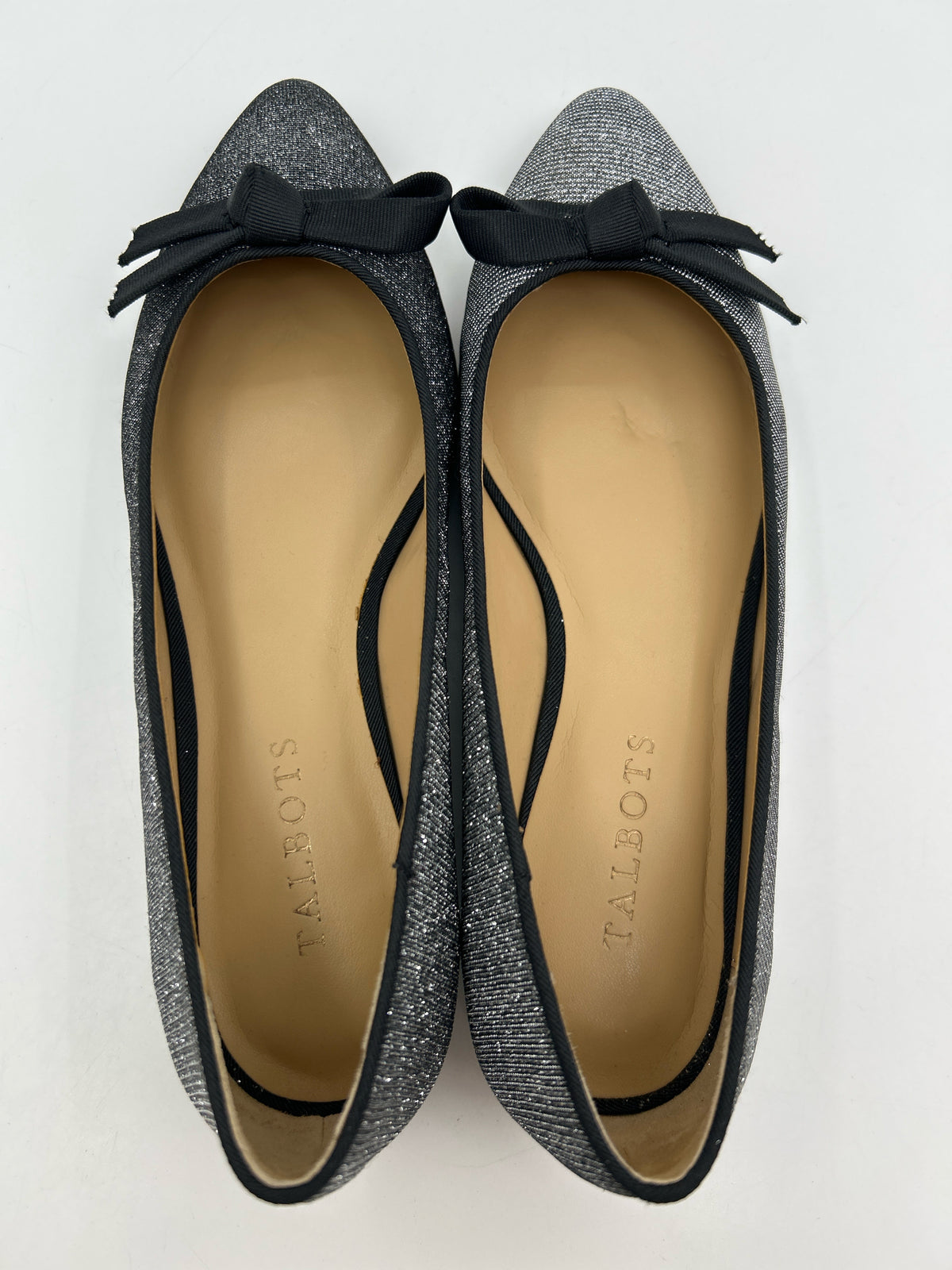 TALBOTS Size 7M Silver and Black Women Flats