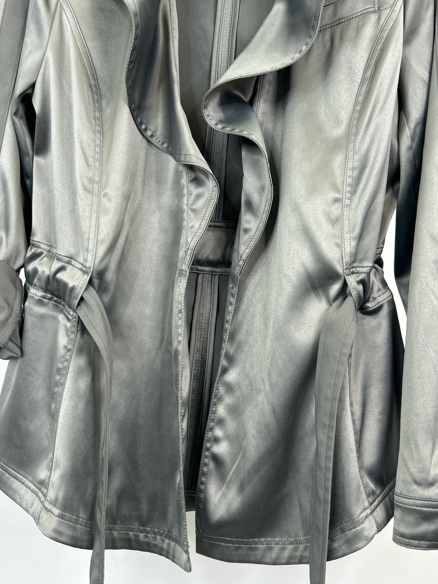White House Black Market Size 10 Silver Women Jacket