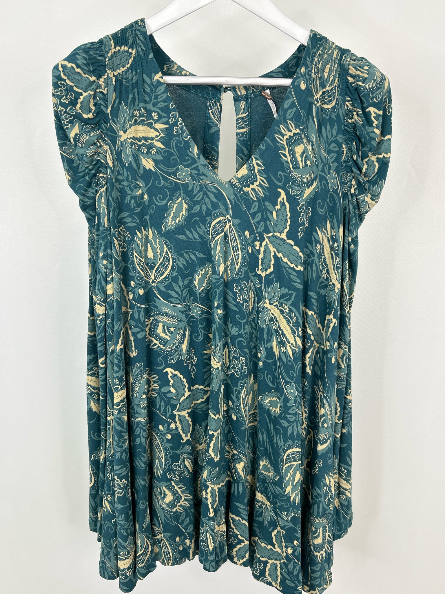 FREE PEOPLE Size XS Teal Print Women Dress