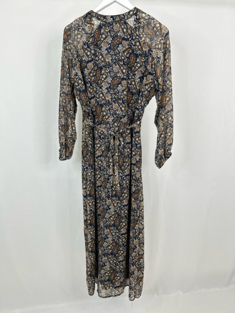 NATURAL LIFE Women Size L Navy Print Dress