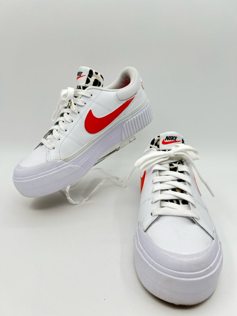 NIKE Size 8 WHITE AND ORANGE Women's Sneakers
