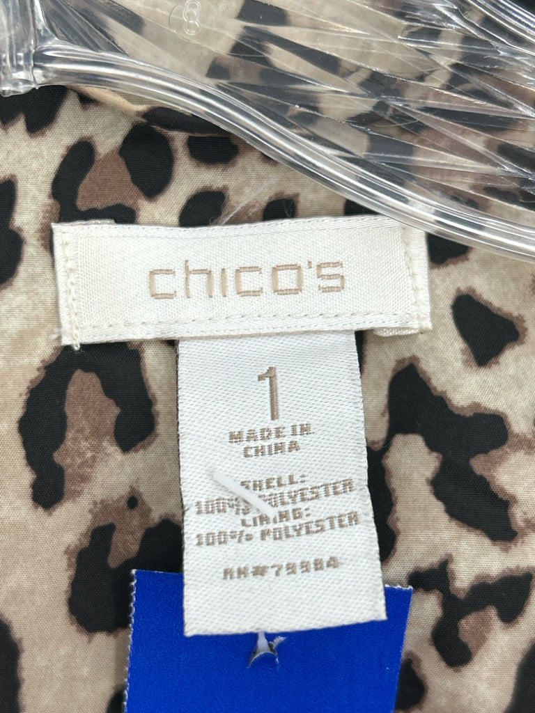 CHICO'S Women Size 8 Animal Print Coat