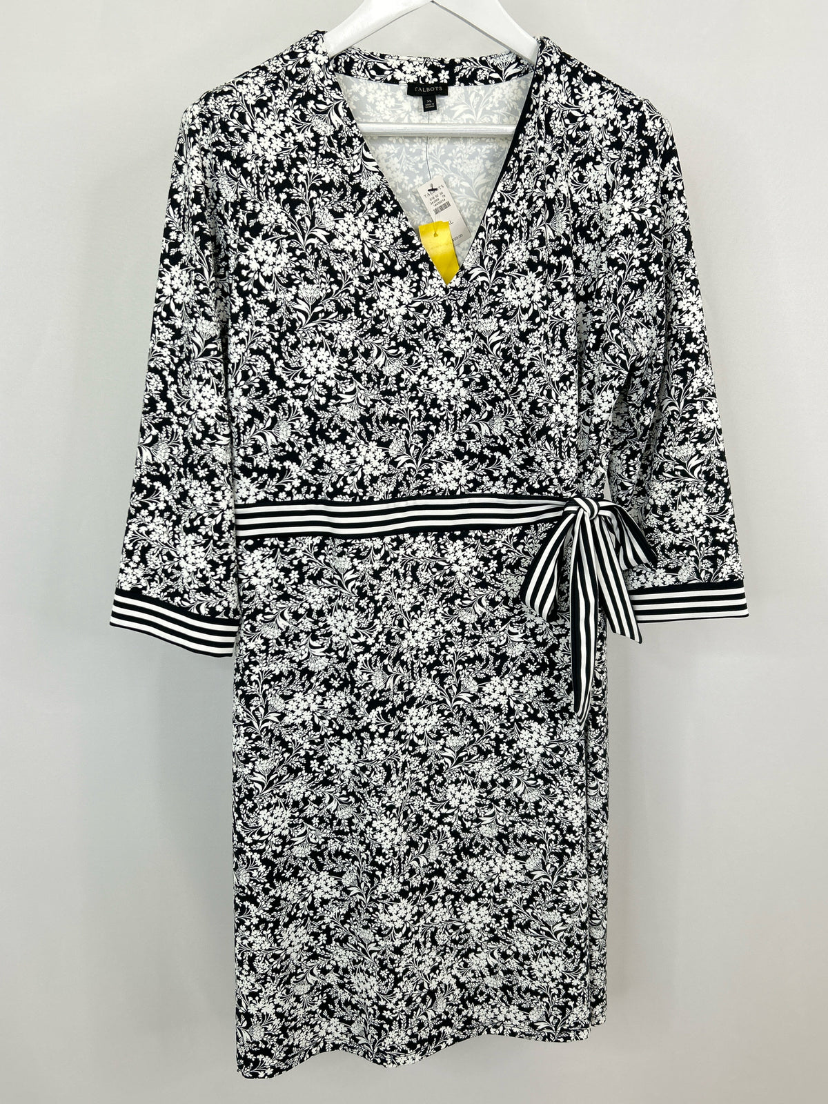 TALBOTS Size XL Black & White Women Dress