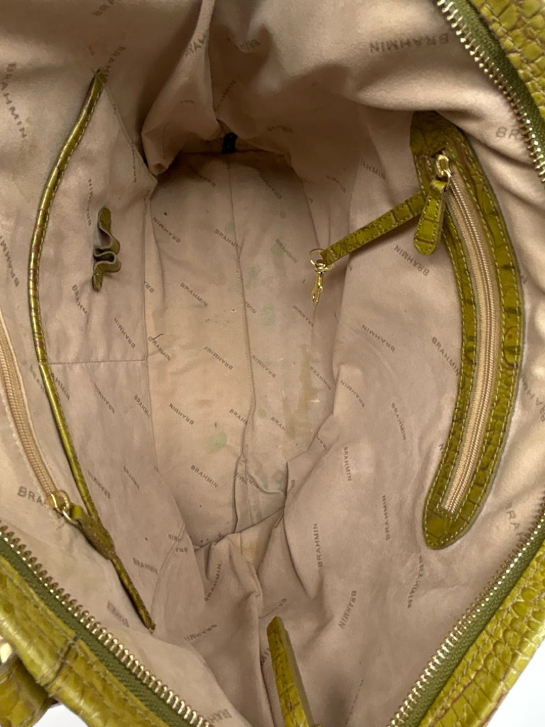 BRAHMIN Lime Green Tote