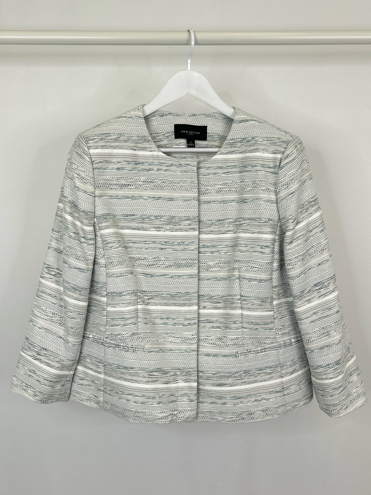 ANN TAYLOR FACTORY Size 16 Grey Women Blazer