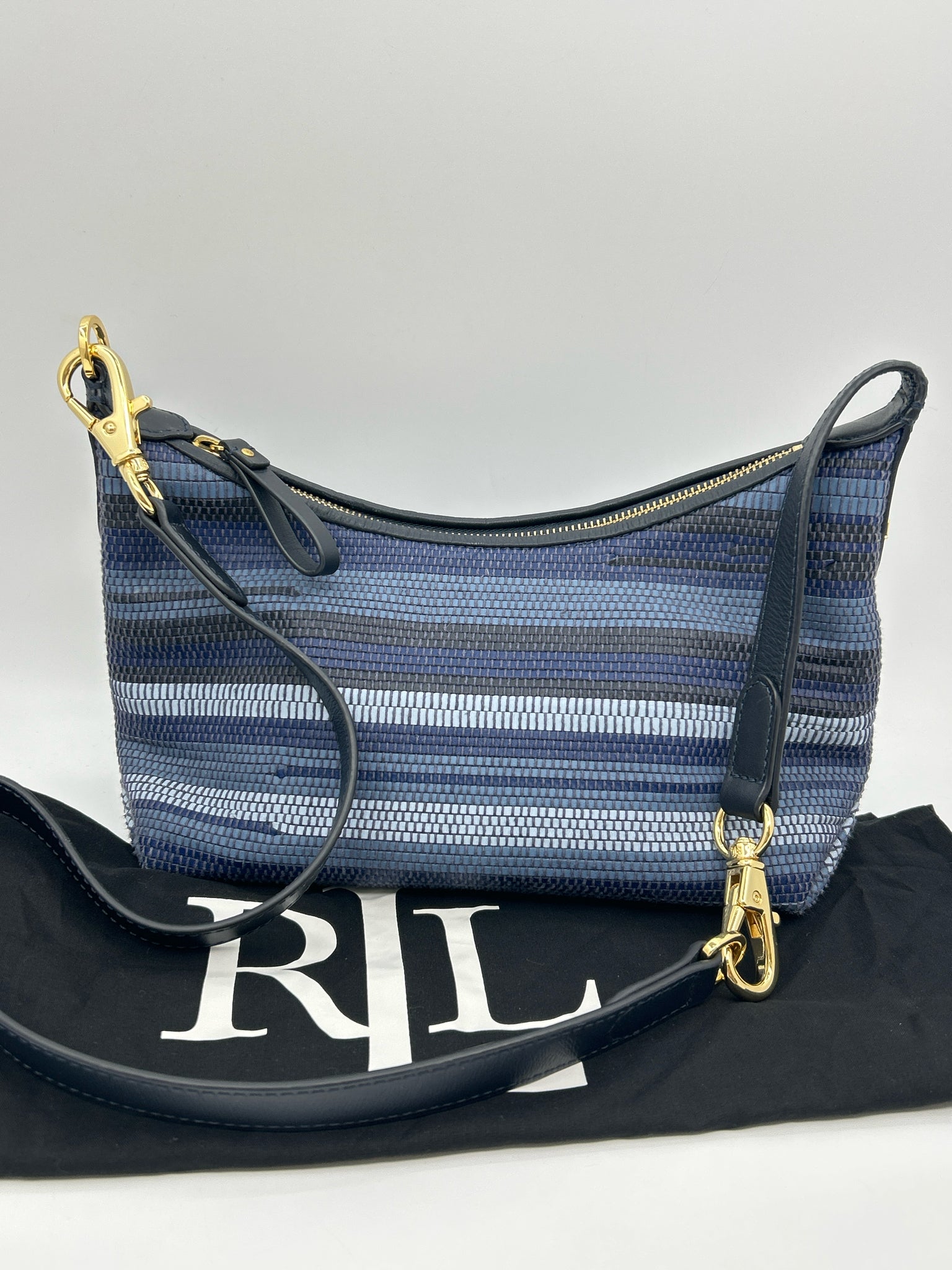 Lauren Ralph Lauren Blue Striped Women Purse