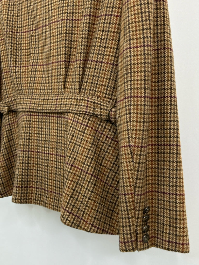 Lauren Ralph Lauren Women Size 8 Brown Plaid Coat