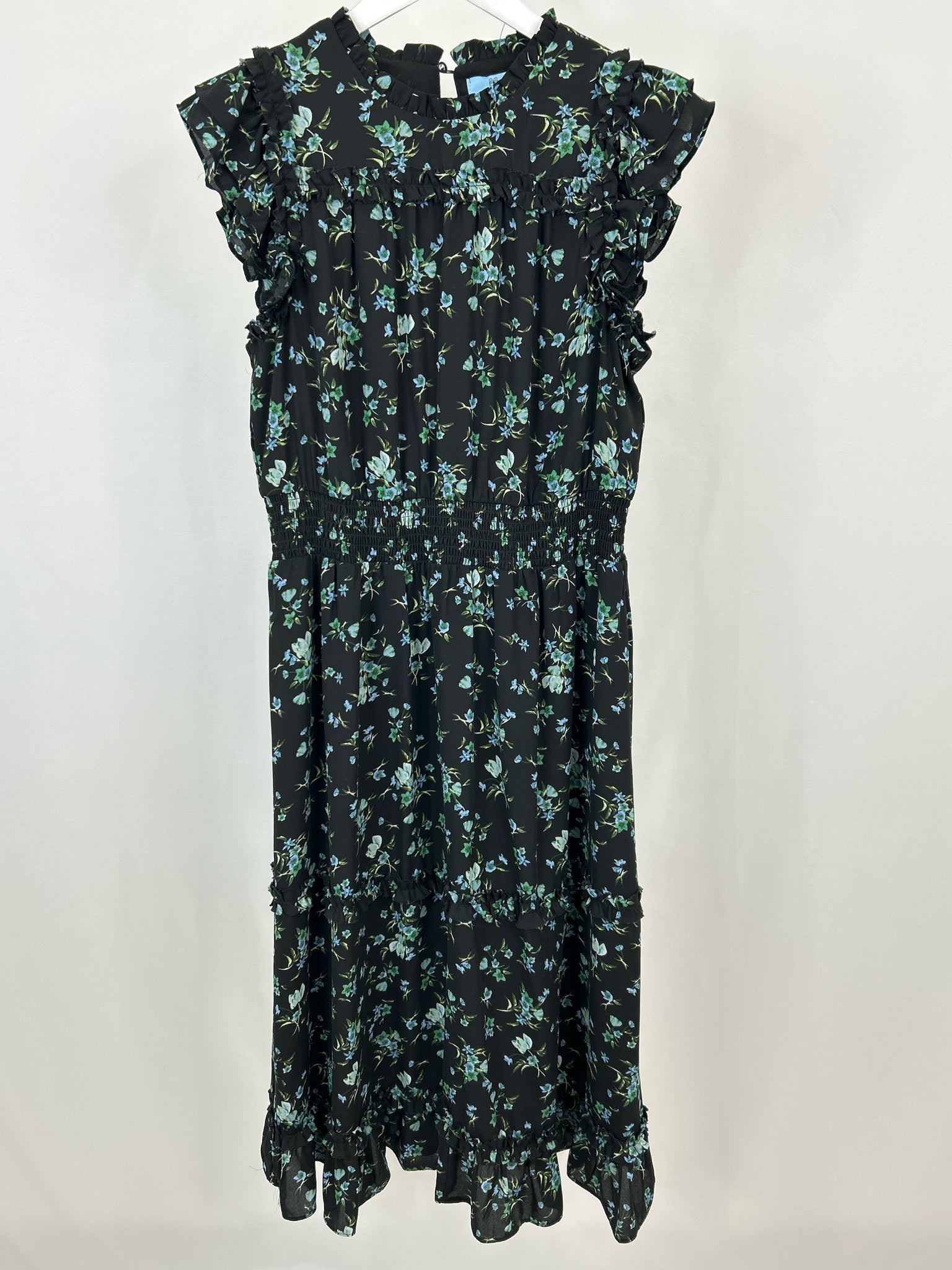 CECE Size L Black Floral Women's Dress