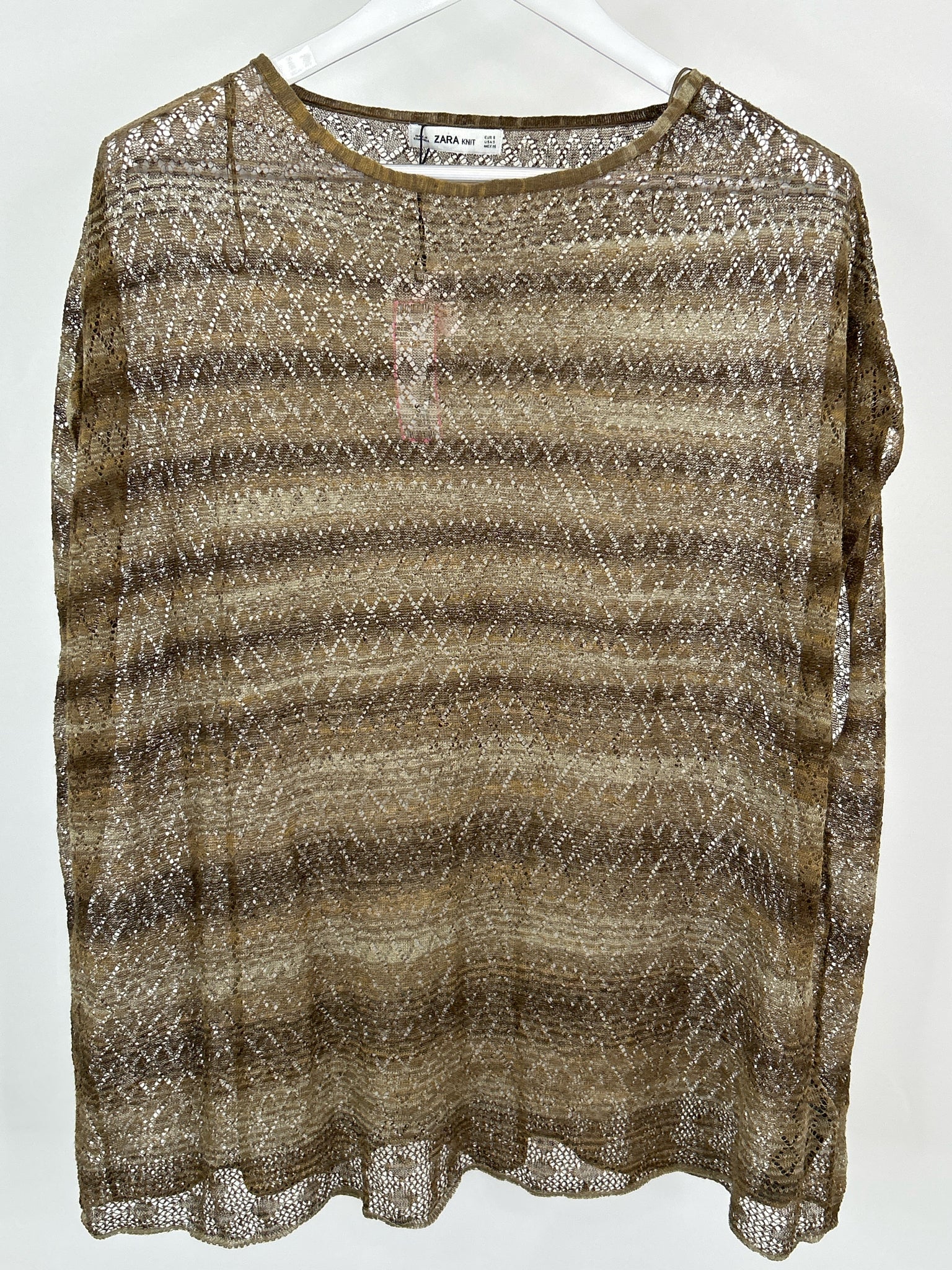 ZARA KNIT Size S Brown Women Top