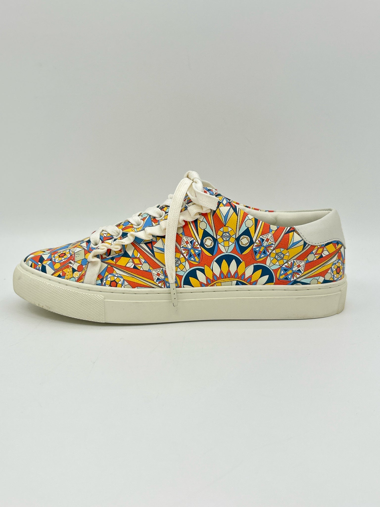 TORY BURCH Size 8.5 Orange Print Women Sneakers
