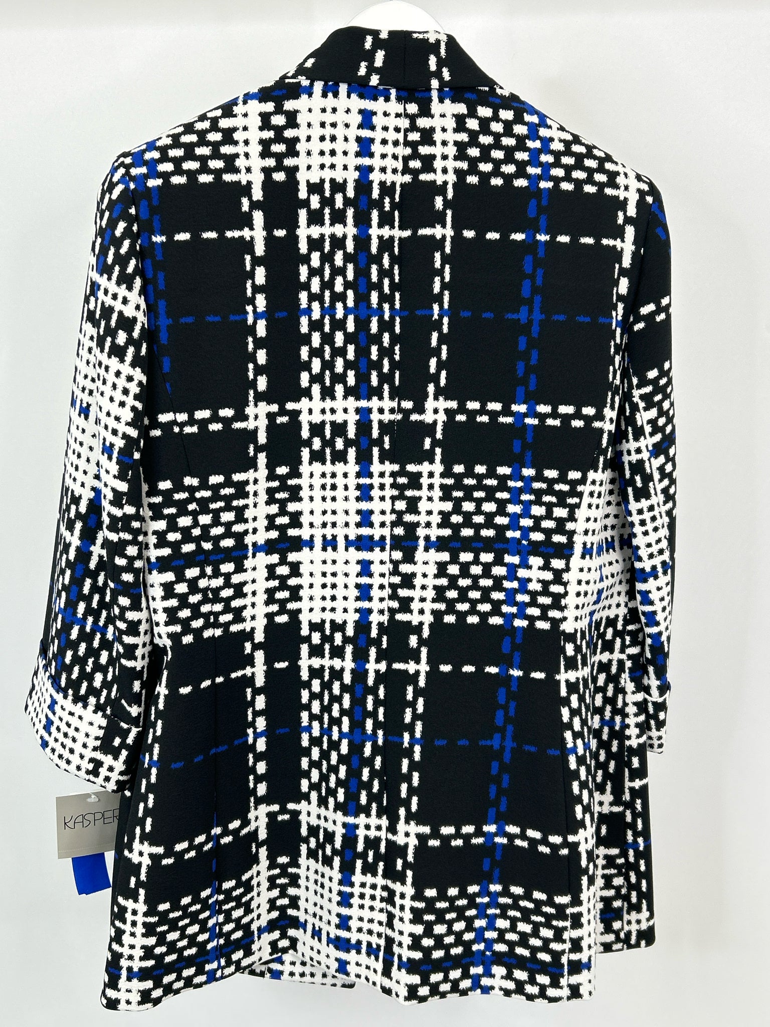 KASPER Size 12 Black Print Women Jacket