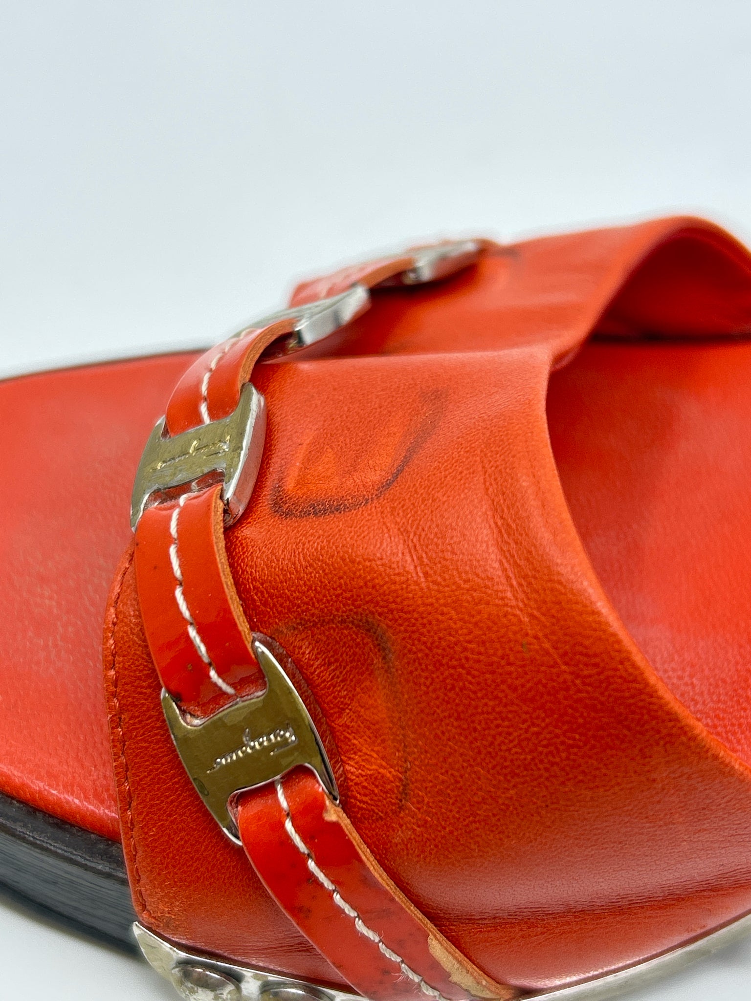 SALVATORE FERRAGAMO Size 7B Orange Women Sandal