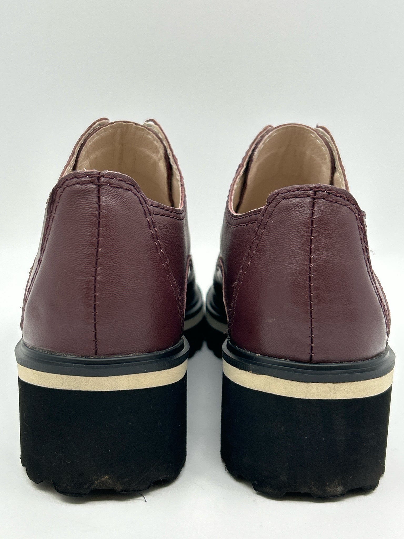 All Black Size 40/10 Burgundy Women Loafer
