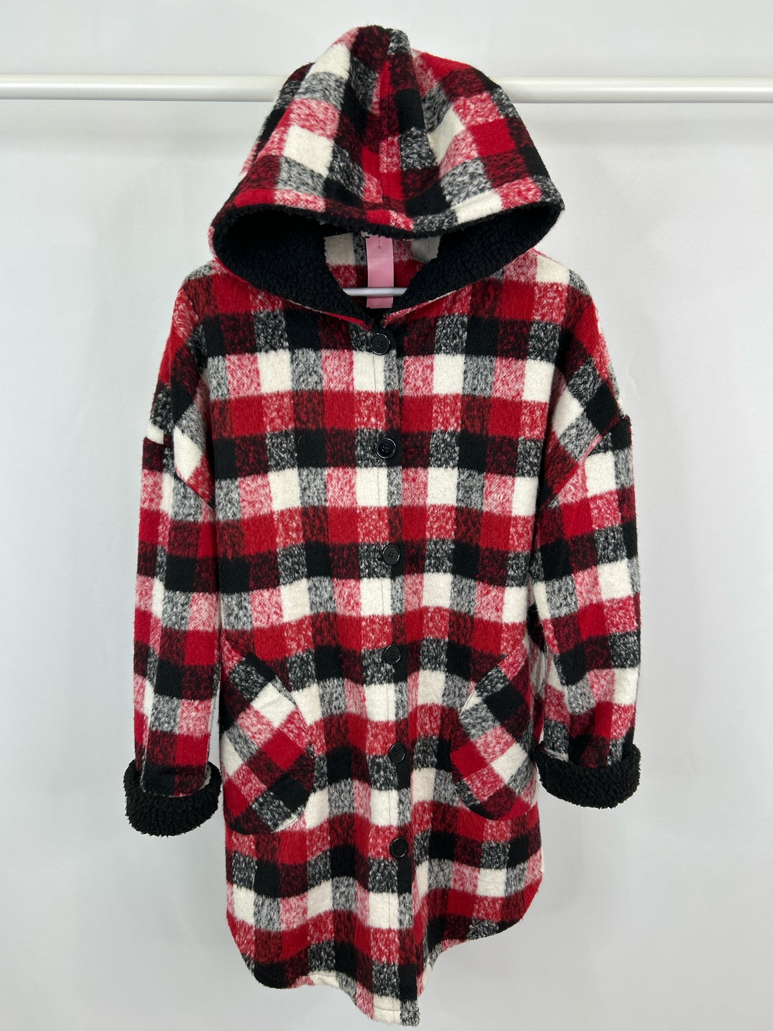 RD STYLE Size L Red & Black Women Coat